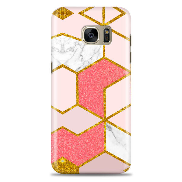 Samsung S7 Edge  ( Gold Marble Design )