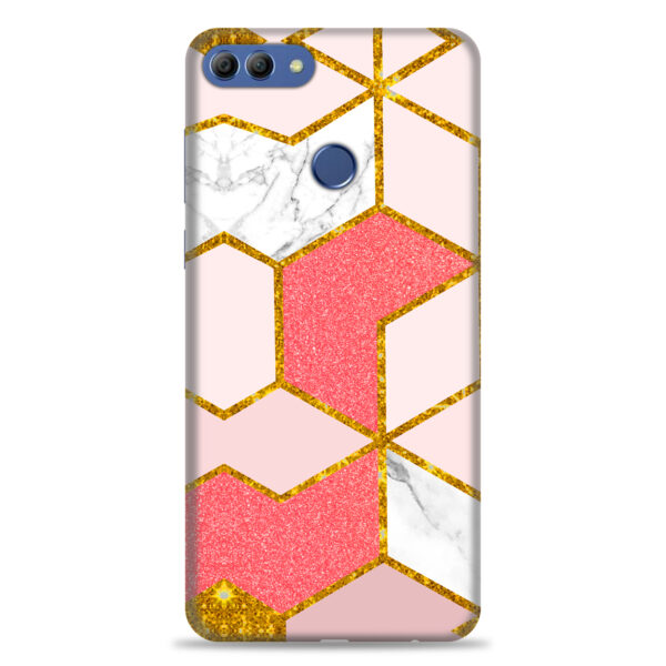 Huawei Y9 2018   ( Gold Marble Design )